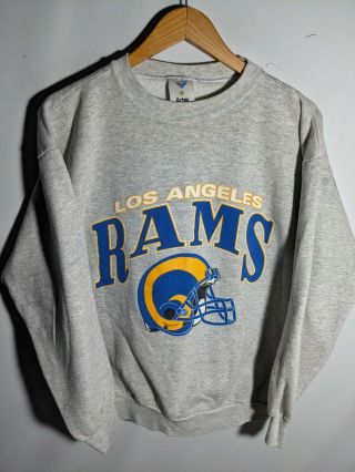 Vintage 90’s La Los Angeles Rams Nfl Crewneck Sweatshirt Made In Usa Xxl