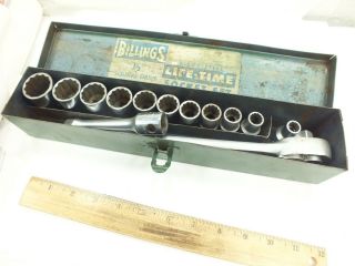 Billings Life - Time 1/2 " Drive Ratchet Socket Set - 3/8 " To 1 " - All Made In Usa