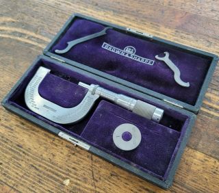 Vintage Tools Brown & Sharpe Micrometer 1 - 2 " Machinist Toolmakers Pristine ☆usa
