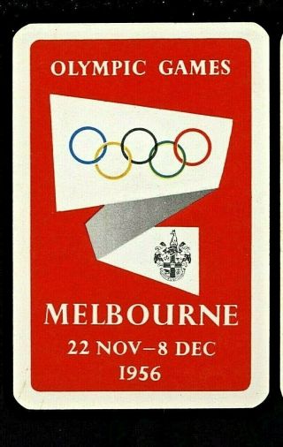 1 Listed Swap Playing Card 1956 Olympic Games Melbourne Retro Shape 5 Rings 2