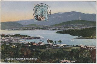 Tasmania · 1906: Walch Ppc With Hobart View · 1½d Stamp Tied To View Side