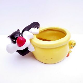 Warner Bros.  Looney Tunes Sylvester And Tweety Bird Ceramic Planter Container