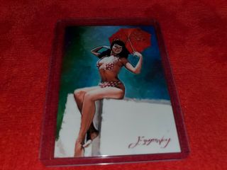 Bettie Page Sketch Card 22 Card Signed By Artist `d 28/50