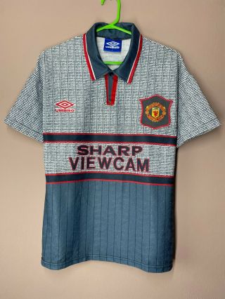 Manchester United 1995 - 1996 Vintage Away Football Shirt Soccer Jersey Sz Youth