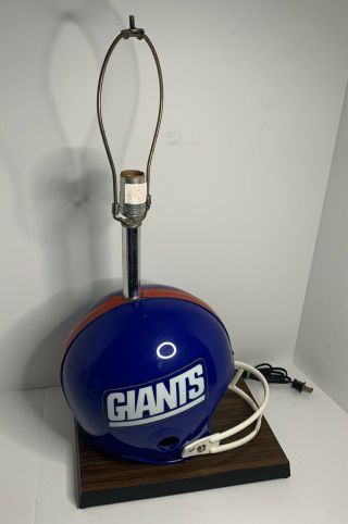 Vintage Nfl 1970s York Giants Full Size Football Helmet Lamp Man Cave