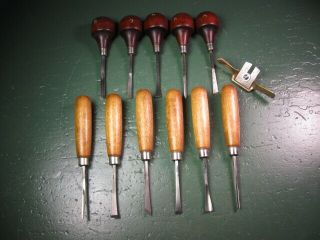 Old Vintage Woodworking Tools Carving Chisels Group And More