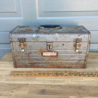 Vintage 1960s Sears Craftsman Crown Logo Toolbox & Tray - Made In The Usa