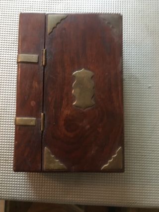 Vintage/antique Wooden Lockable Book With Key.  It
