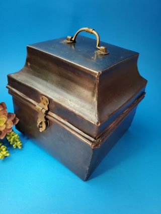 Vintage Decorative Dark Metal Box Lockable,  Very Sturdy And Strong,  Stash Box