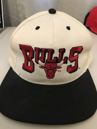 Vtg Chicago Bulls 6 Peat Nba Championship Snapback Logo 7 Hat 1993 Jordan Mj 90s