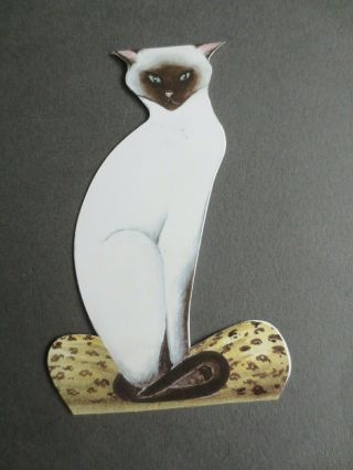Diecut Bookmark Siamese Cat Anne Wild Designs Magnetic Clip