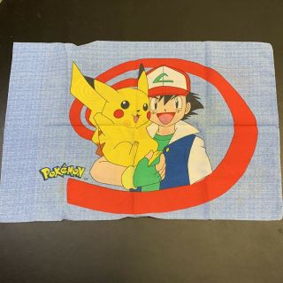 Vintage 90s Pokemon Pillow Case Cartoon Tv Video Game Card Ash Pikachu