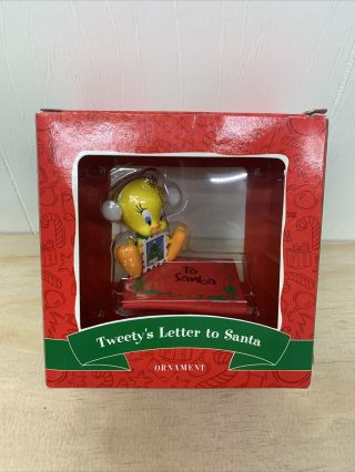 Looney Tunes Warner Bro Tweety Bird Tweety’s Letter To Santa Christmas Ornament