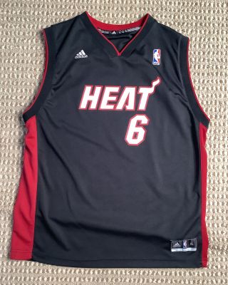 Vintage Nba Lebron James Miami Heat 6 Adidas Jersey Basketball Fl Size Adult Xl