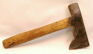 Antique Shingle Shake Hatchet Hammer Forged Iron Plumb? Wood Handle 2.  5 " Blade