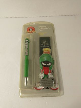 Looney Tunes Chrome Collectors Pen Marvin The Martian 1998 Nos