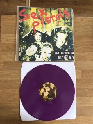 Sex Pistols - Live Trondheim 1977 Purple V Lp Poster Slv.  Ex Cond