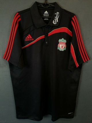 Mens Adidas Fc Liverpool 2009/2010 Soccer Football Shirt Jersey Polo Golf Size L