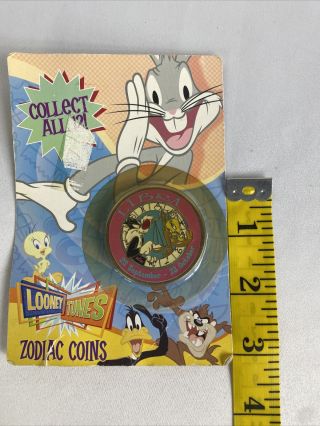 VTG Looney Tunes Zodiac Collector ' s Coin ♎️New In Package - Libra 23 Sept - 23 Oct 3