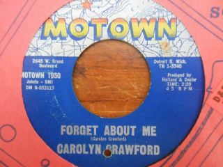 Northern Soul 45 Carolyn Crawford On Motown Forget Abit Me/devil In His Heart