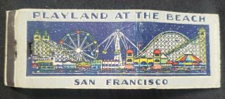 Vintage Matchbook Match Cover Playland At The Beach San Francisco