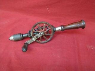 Antique Vintage Miller Falls No.  2 Hand Drill With Drill Bit Compartment