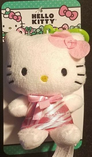 Sanrio 2019 Hello Kitty Pink Clip On Plush 4 " Keychain Purse Charm Nwt