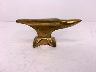 Vintage Mini Solid Brass Anvil Jewlers Watchmakers Paperweight 4 " Unbranded