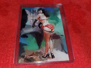 Bettie Page Sketch Card 49 Card Signed By Artist `d 17/50