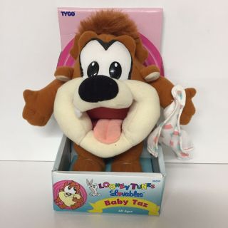 Vintage Tyco Looney Tunes Loveables Baby Taz Plush Stuffed Animal With Blanket