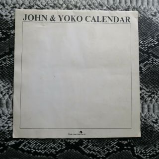 The Beatles John Lennon And Yoko Ono Rare Calendar Non Spiral Issue Uk Printed