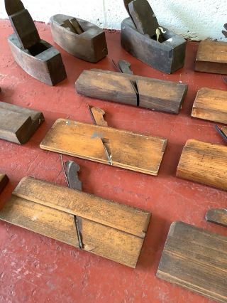 Joblot Vintage Wooden Planes Block Moulding Wood Work Tools Carpenter Kit Retro 3