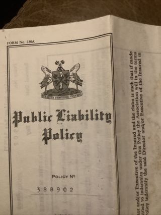 Vintage Public Liability Policy Dated May 1965 National Employers Mutual 3
