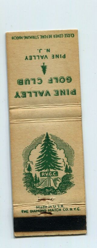 Pine Valley Golf Club Course P.  V.  G.  C.  Pine Valley Nj Matchbook Cover