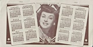 Paulette Goddard Hollywood Movies " Paramount Star " 1952 Ink Blotter