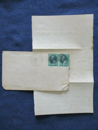 1877 Colorado Springs Cancel Cover To Freeburg Illinois W/ Letter Eugene Wilson