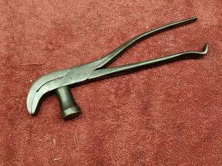 Vintage Union Whitcher No.  3 Cobblers Leather Lasting Pliers With Hammer