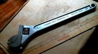 Diamond Calk Duluth Mn Diamalloy Usa 15 " Adjustable Wrench Vintage Old Tool