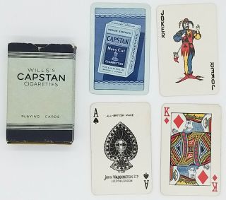 Vintage Playing Cards,  Wills Capstan Navy Cut Cigarettes,  52,  J,  Box,  Waddington