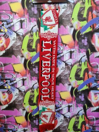 Vintage 90s Liverpool England The Reds Football Soccer Retro Fan Scarf