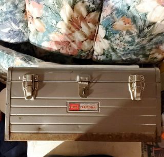 Vintage Sears Craftsman 6500 Mechanics Metal Tool Box Case,  18x9x7.  5 With Tray