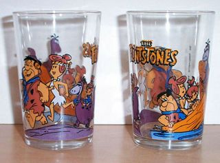 Rare The Flintstones Glass Fred Wilma Pebbles Dino 1991 Netherlands Near