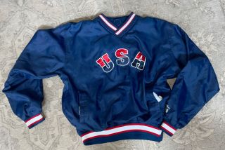 Vintage 90s Starter Usa Dream Team Olympic Jacket Adult Xl Pullover Warm - Up Coat