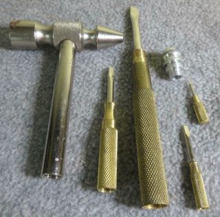 Vintage Gam Mfg.  Hammer Nesting Screwdrivers 5 In 1 Machinist Ballpeen Jeweler