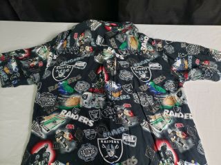 Raiders Nfl Button Up Shirt Small Adult Black Oakland La Logos Vintage