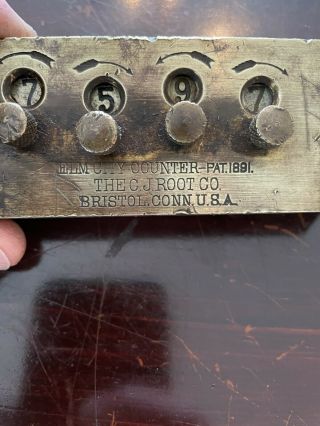 Vintage Brass Elm City Counter C J Root Bristol,  Conn.  Usa 1891 Cond
