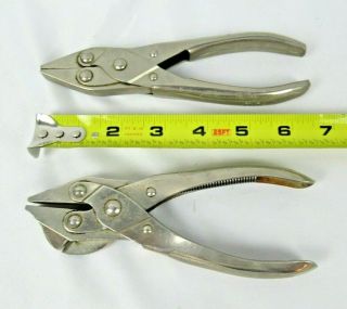 (2) 6 1/2 " Parallel Action Pliers - Utica 400 & Sargent (w/side Cutter) - Usa