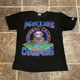 Vintage 1993 Philadelphia Phillies Nl Champions Starter T Shirt Men Size L 90s