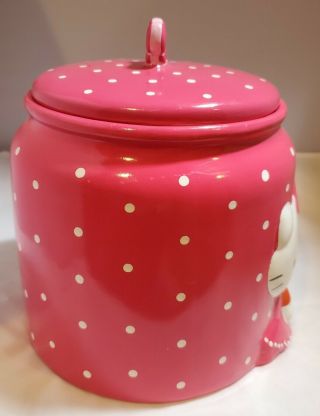 Hello Kitty by Sanrio 2012 Pink Bow Polka Dot Ceramic Cookie Jar 3
