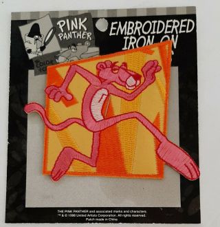Rare Vintage 1998 Pink Panther Embroidered Iron On Patch